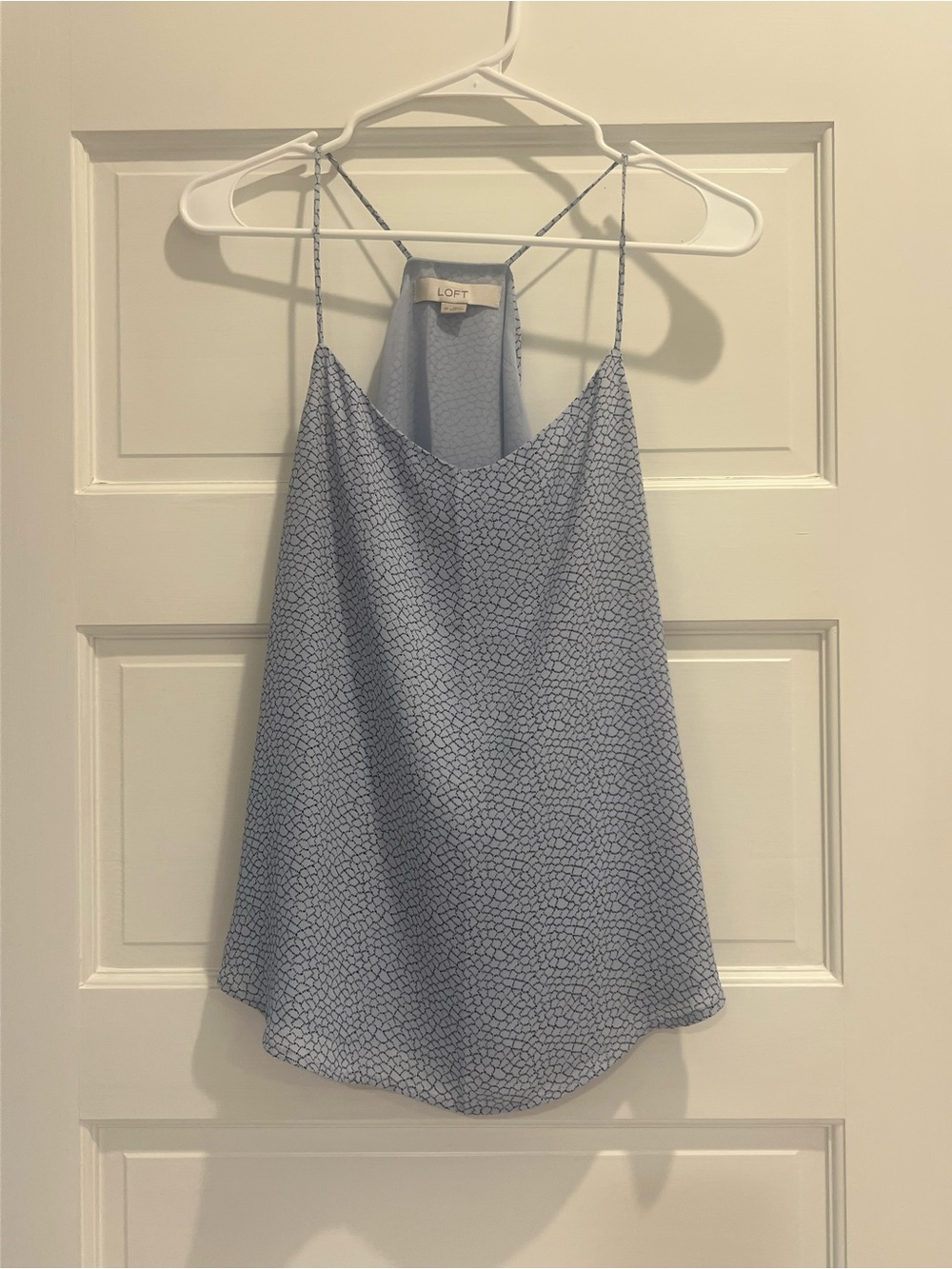 LOFT Pale Blue Printed Racerback Spaghetti-Strap Cami